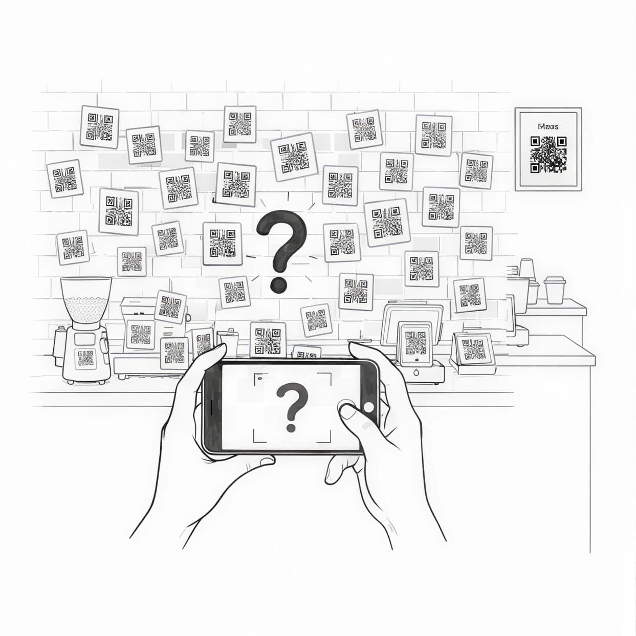 櫃檯貼紙混亂的樣子 2